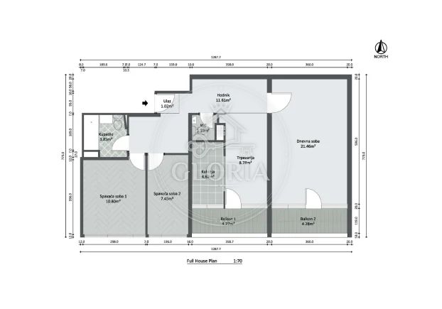 2,5-комнатная квартира, 78 м², Хотел Югославия, Новый Белград