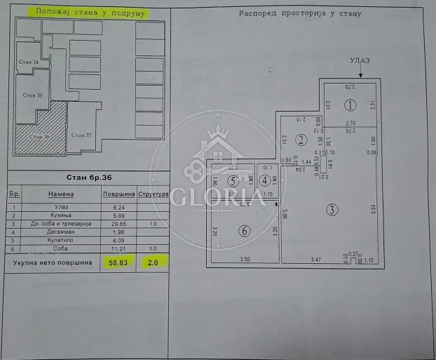2,5-комнатная квартира, 58.8 м², Звездара